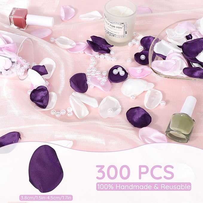 Suream Silk Flower Petals for Wedding, Silk Rose Petals for Bridal Shower - Image 2