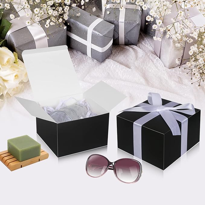 COTOPHER Small Gift Boxes 10 Pack 6x6x4 inches Black Gift Boxes - Image 4
