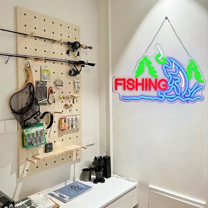 Fishing Neon Sign for Wall Decor, Fish Led Signs for Room, USB Dimmable Neon - Image 7