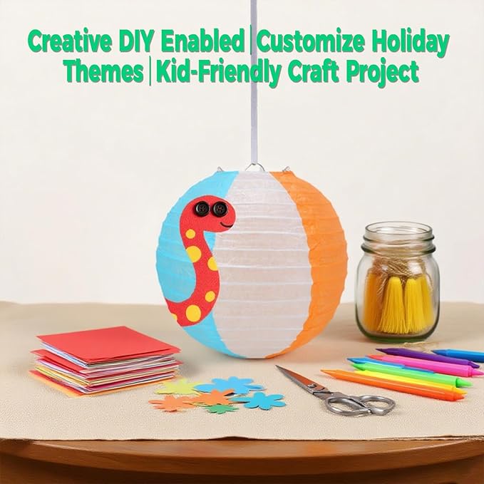 15Pcs Beach Ball Hanging Paper Lanterns Colored Summer Party Decorations - Image 5