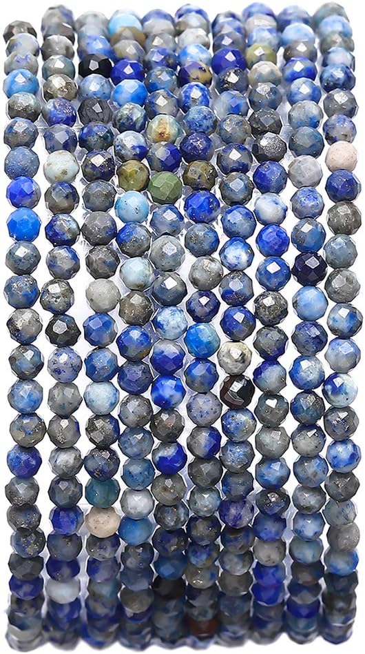 Faceted Natural Lapis Lazuli Stone Round Loose Semi Gemstone Beads by Beadia