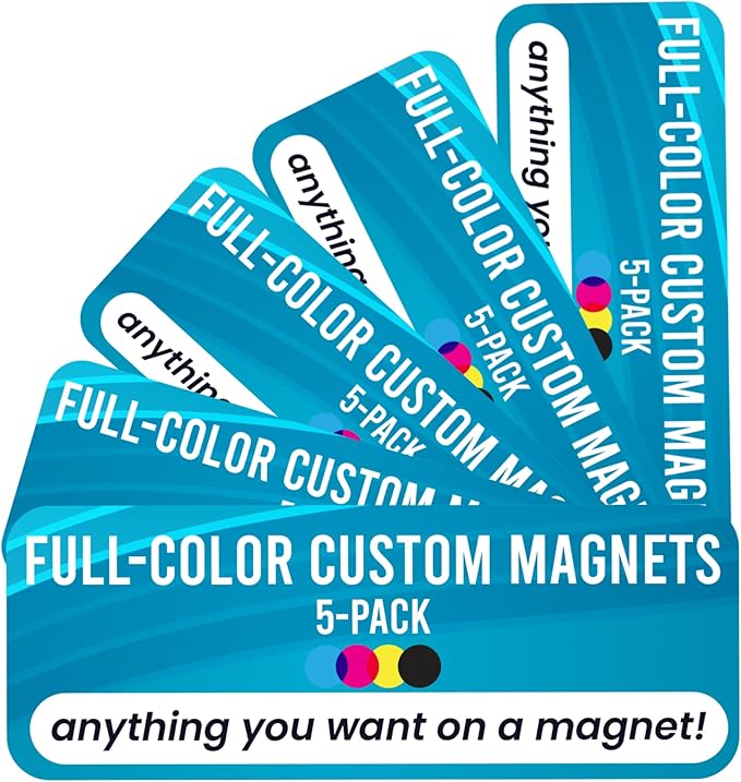 Magnet Me Up Custom 10x3 Inch Rectangle Magnet, 5 Pack, Customizable by MagnetMeUp