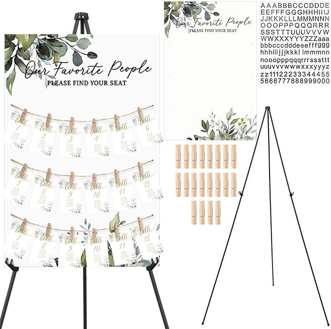 Pinkunn Greenery Wedding Seating Chart by Pinkunn