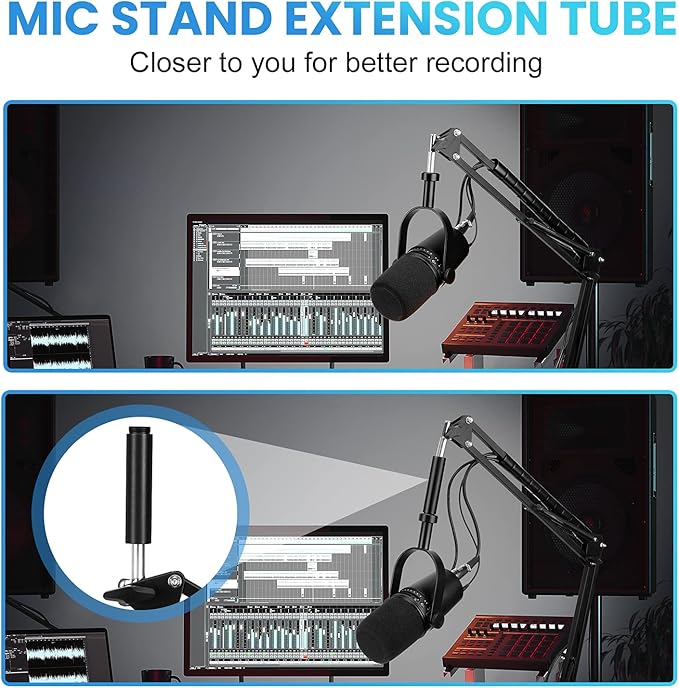 YOUSHARES Mic Stand Extension, 5/8" Female to 5/8" Male Microphone Extension - Image 2