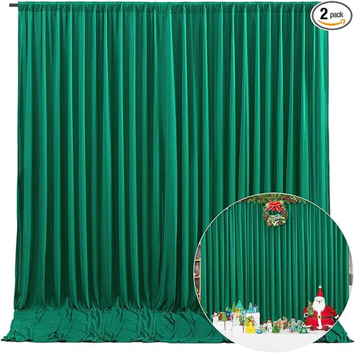 10 x 10 Feet Green Backdrop Curtain by ZEBMOON