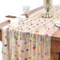 Joanlody Champagne Embroidery Daisy Fall Thanksgiving Table Runner 10ft Florals by Joanlody