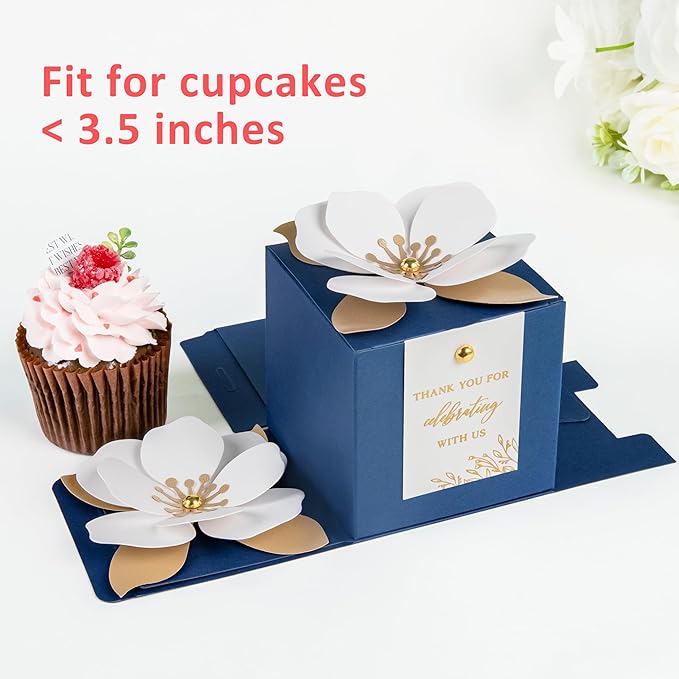 FEIYI 20 PCS Navy Blue Gift Boxes, 3 In 1 Favor Boxes - Image 4