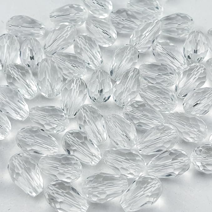 130pcs 6x8mm Teardrop Crystal Glass Beads by Unknown