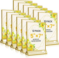 Acrylic Gold Sign Holders 5x7, 12 Pack Wedding Gold Table Number Holders by HRSDEIE