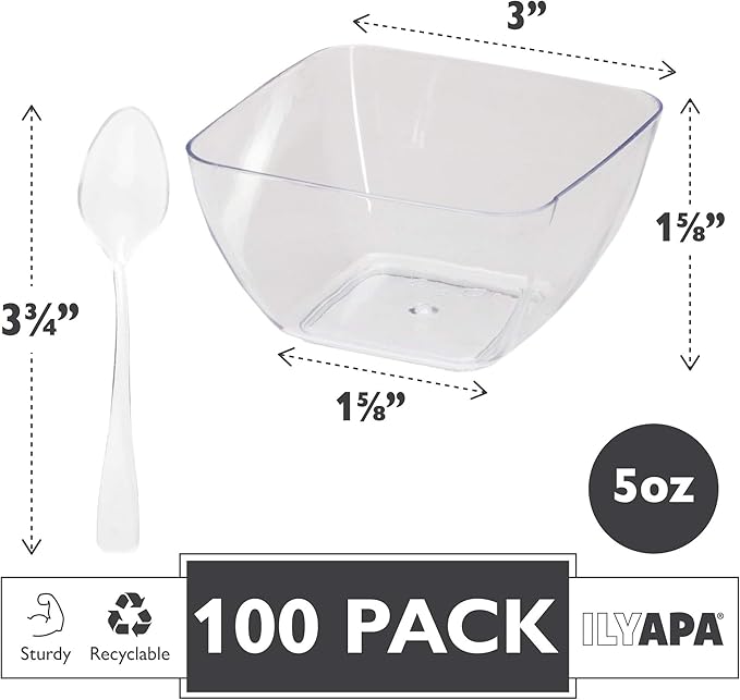 Ilyapa 5oz Plastic Dessert Cups - Image 2