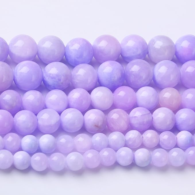 Purple Persian Jade Stone Beads Gemstone Round Crystal Energy Jade Beads Stone by Unknown