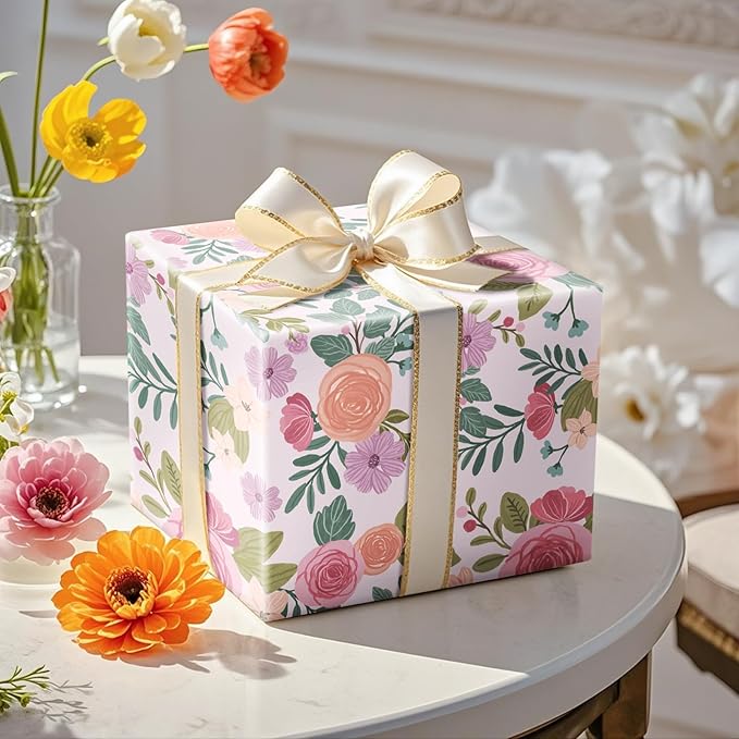 RUSPEPA Floral Wrapping Paper Roll - Image 4