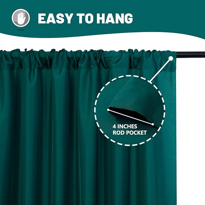 MYSKY HOME 10ft x 8ft Green Backdrop Curtains - Image 5