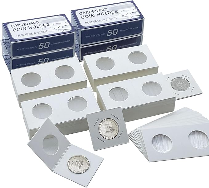 200 PCS Premium Cardboard Coin Flips 2 x 2 inch Coin Collection Supplies by Xxmbbjy