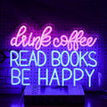 Drink Coffee Read Books Be Happy Neon Sign USB Powered Led Read Books Neon Light by LIUOZHTEALEDNEONSIGN