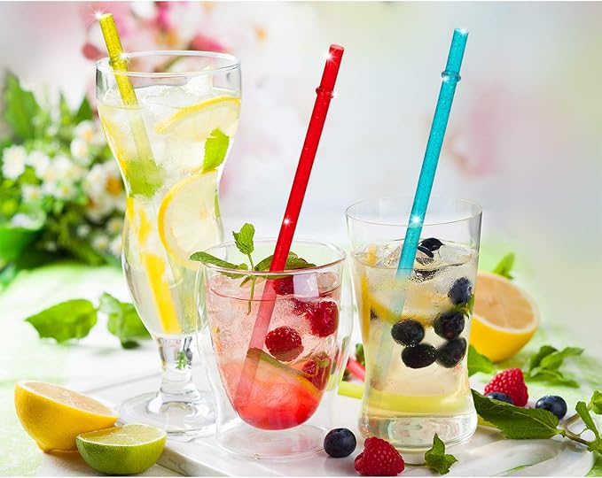 48 Pcs Plastic Straws with Team Bride Flags Reusable Glitter Drinking Straw - Image 5
