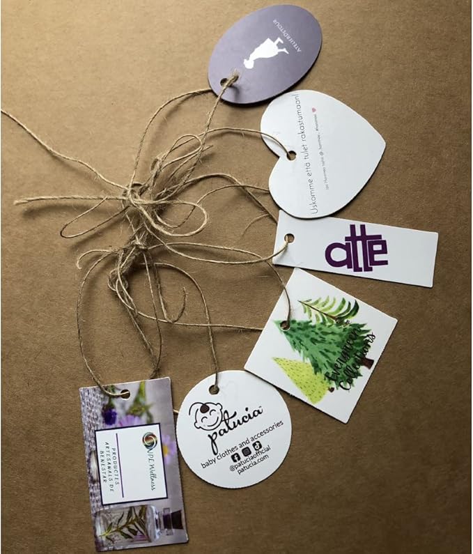 54-108 Pack Custom Hang Tag Personalized Name Paper Tags Customize Any Logo - Image 3