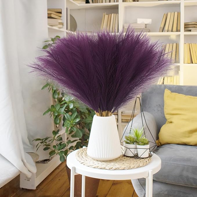 50pcs Pink Faux Pampas Grass Decor, 21.6" Short Artificial Pompous Grass Floral - Image 6