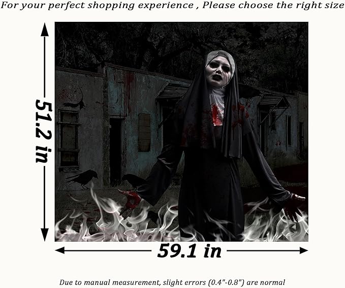 QGHOT Halloween Tapestry, Gothic Horror Movie Tapestry Wall Hanging Spooky - Image 7