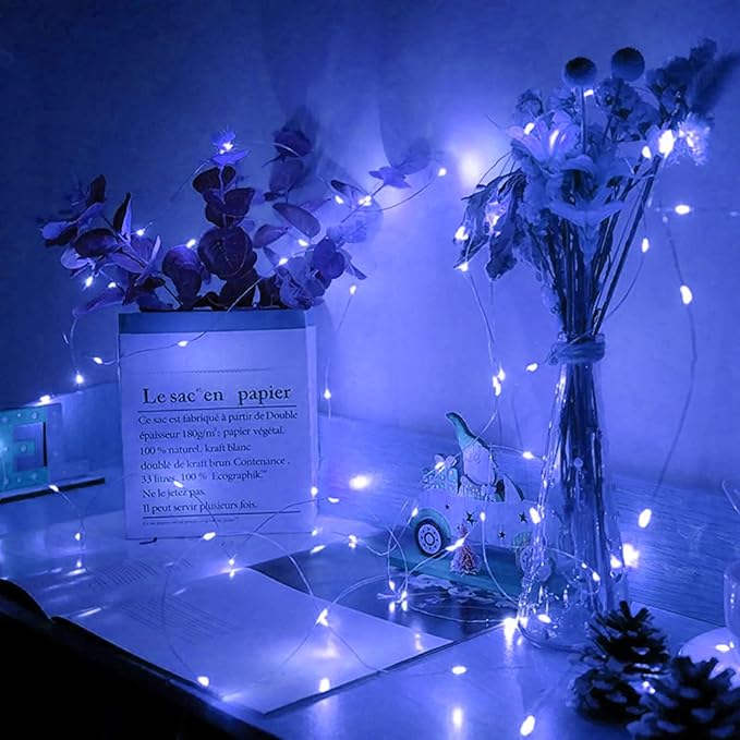 12 Pack Blue Fairy Lights 7Ft 20 LED Twinkle String Lights 3 Modes Battery - Image 6