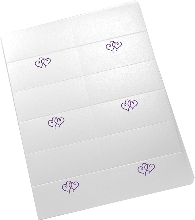Linked Hearts Printable Place Cards, Laser & Inkjet Printers - Image 3