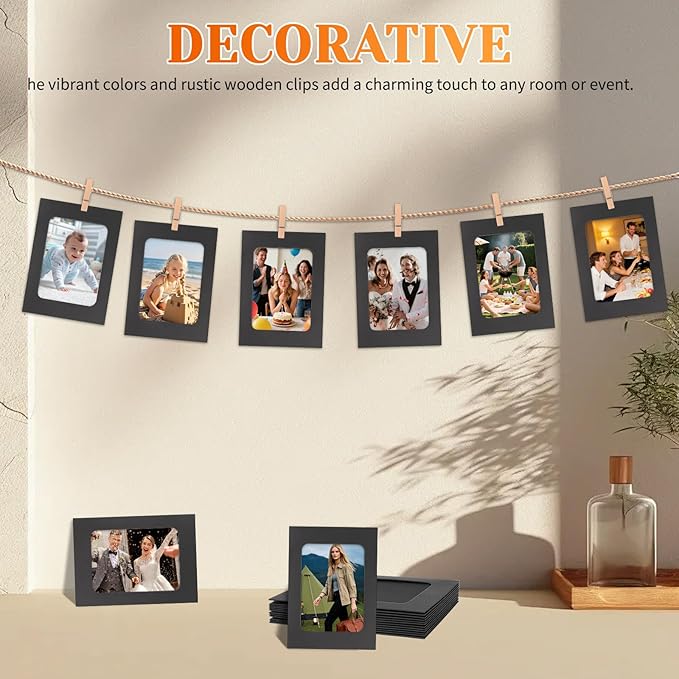 100 Pack Paper Picture Frames, 4x6 Inch Photo Strip Frame Hanging Photo Display - Image 5