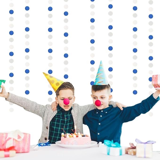 Navy-Blue White-Silver Birthday Party-Decorations Streamers - 52FT Graduation - Image 6