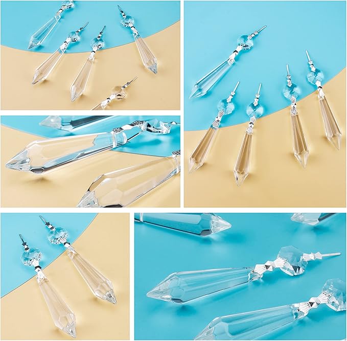 H&D HYALINE & DORA 20PCS 55mm Clear Chandelier Icicle Crystal Prisms Lamp - Image 4