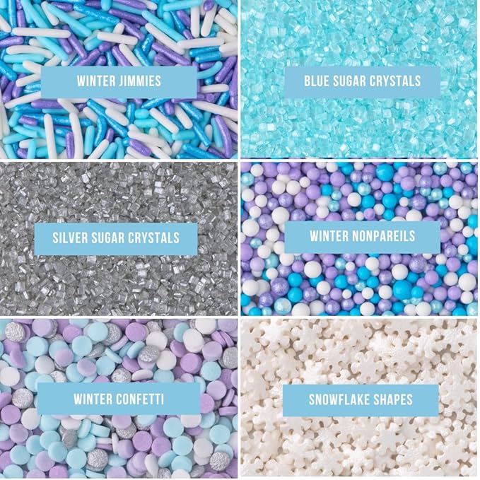 Sweets Indeed Winter Sprinkles – 6.75 oz | Frozen Snowflake Sprinkles - Image 2