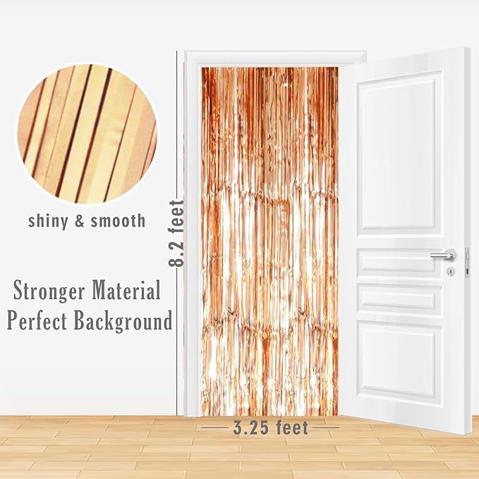 GOER 3.2 ft x 8.2 ft Metallic Tinsel Foil Fringe Curtains Party Photo Backdrop - Image 5