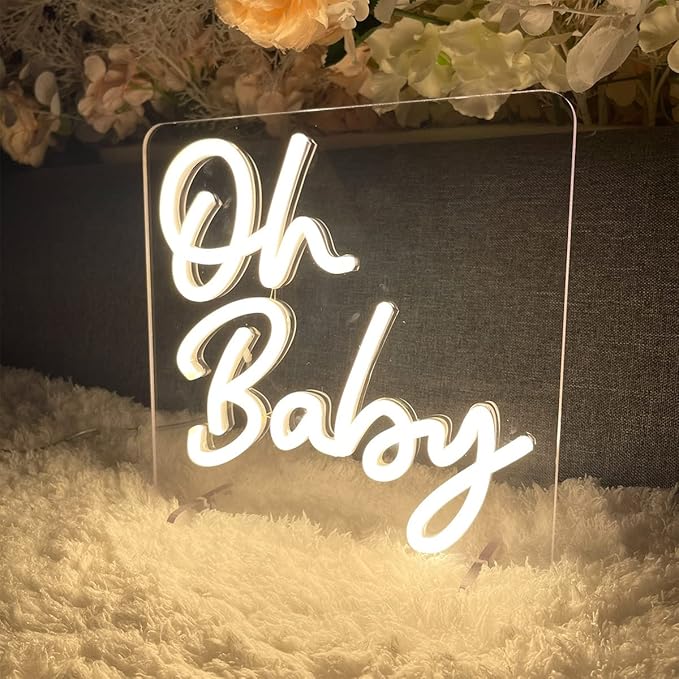 Oh Baby Table Number Neon Sign Desk Lamp Night Light Wedding Letter LED Neon - Image 4