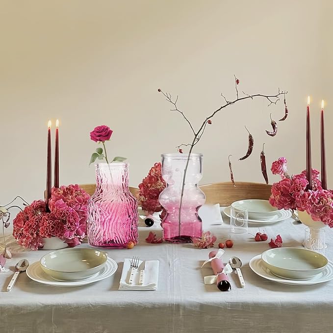 10 Pcs Pink Flower Bud Vases, Loose Transparent Flower Bud Vases, Small Vases - Image 3