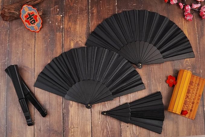 HUNANBANG 4 Pieces Folding Hand Fans Church Wedding Gift, Party Favors - Image 5