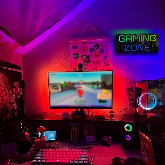 Ineonlife Game Zone Neon Sign Mirrored Colorful LED Lights - Image 3