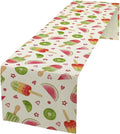 Summer Popsicles Table Runner, Colorful Watercolor Ice Cream Loves Heart by SHElifestyle