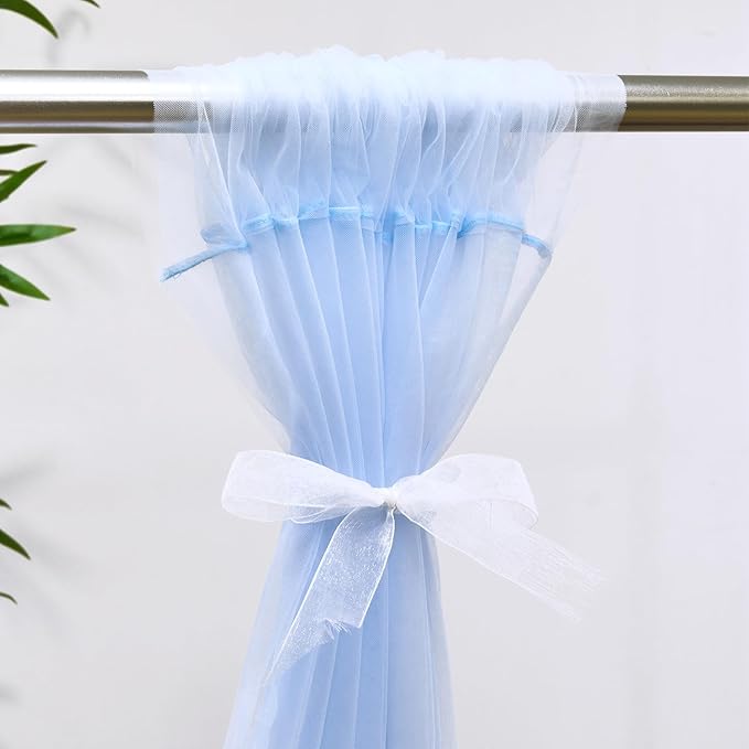 Baby Blue Tulle Backdrop Curtain - Image 8