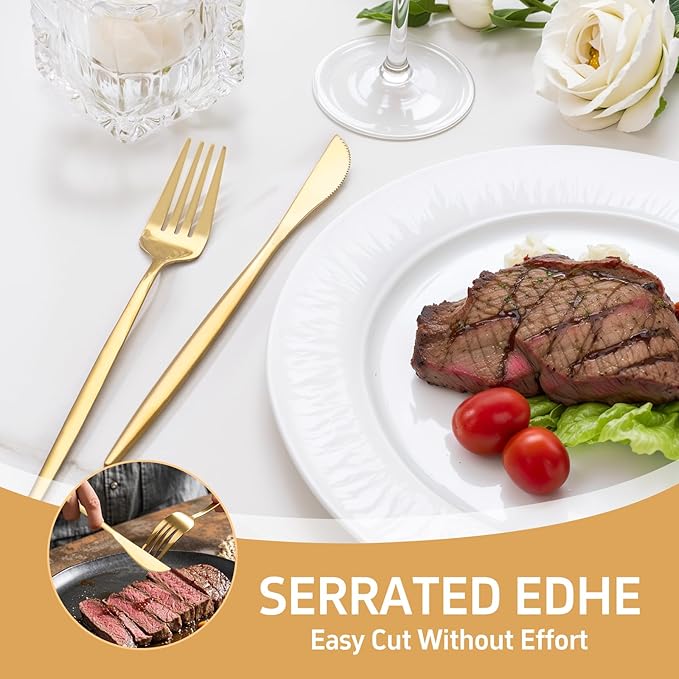 NOCCUR 20-Piece Gold Silverware Set - Image 5