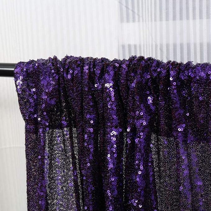 Poise3EHome Purple Sequin Backdrop, 8FT x 10FT Sequin Photography Backdrop - Image 4