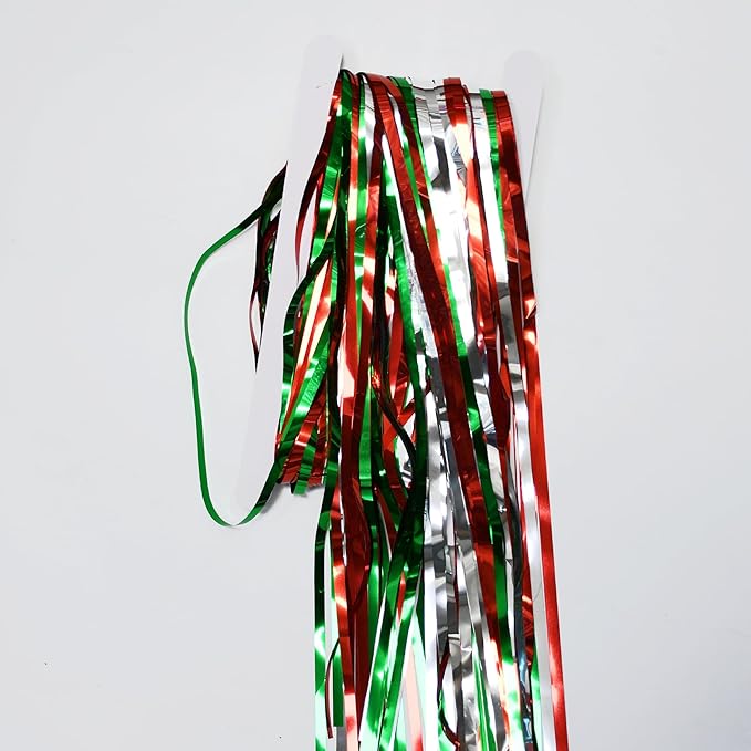 BRAVESHINE 2 Pack Fringe Backdrop Red Silver Green Christmas Party Decorations - Image 9