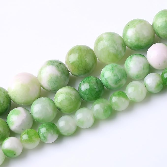 Green Persian Jade Stone Beads Gemstone Round Crystal Energy Jade Beads Stone - Image 2