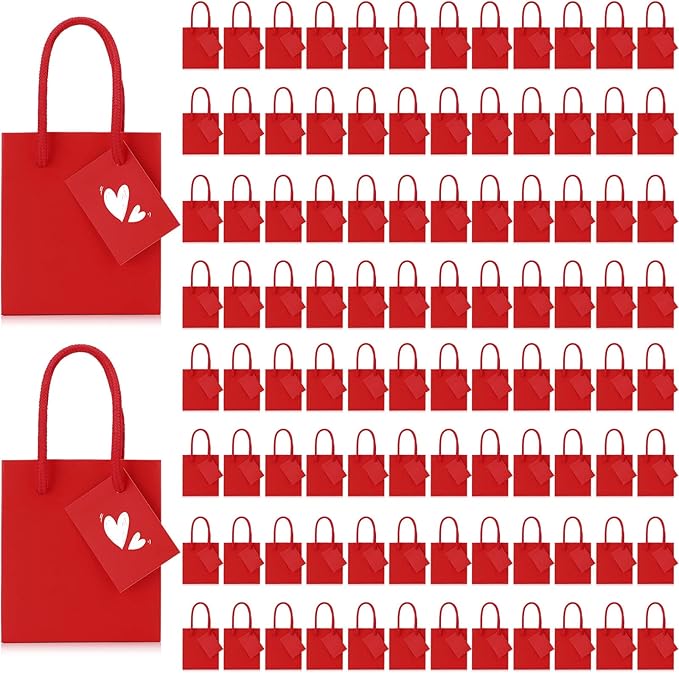 Sherr 100 Pack Mini Gift Bags Bulk, 4 x 2.75 x 4.5 Inches Paper Bags by Sherr
