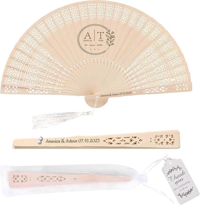 50 PCS Custom Fans Personalized Folding Fans by Unknown
