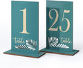 Wooden Table Numbers 1-25, 3.2x5.8 Inch Double Sided Rustic Blue Wedding Table by HZGUEOSTB