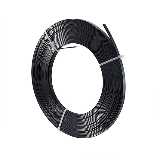 Fashewelry 32.8Ft 5mm Aluminum Flat Wire Black Bendable Metal Craft Wire Strip by FASHEWELRY