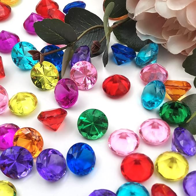 100Pcs Clear Acrylic Diamonds 25mm Wedding Table Scatters Gemstones Confetti - Image 4