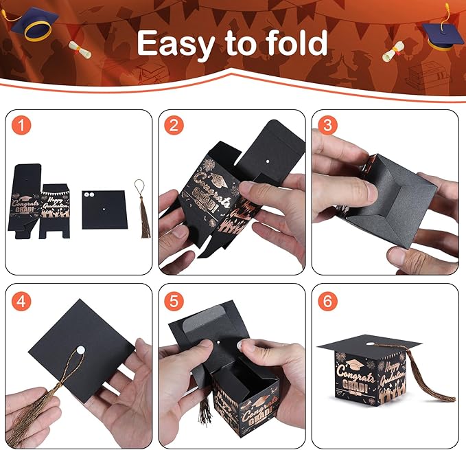 COTOPHER 36 Pack Mini Graduation Cap Gift Boxes - Image 6