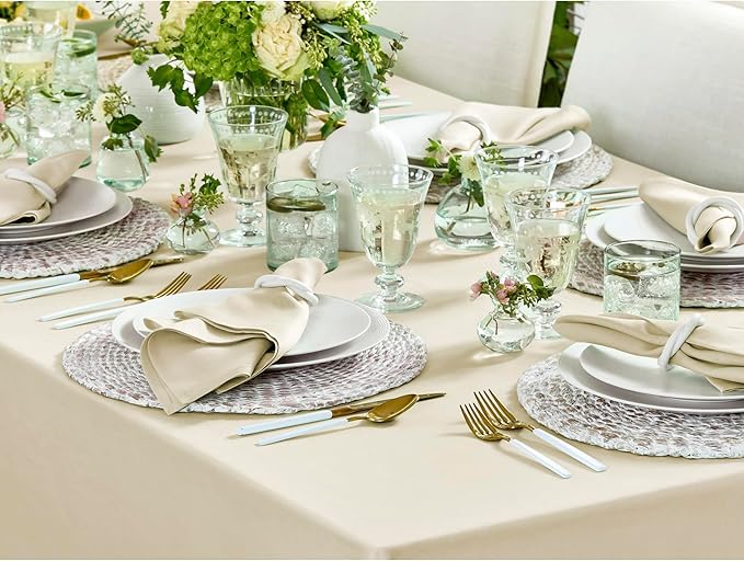 Solino Home Linen Tablecloth for Rectangle Tables 60 x 90 Inch - Image 5