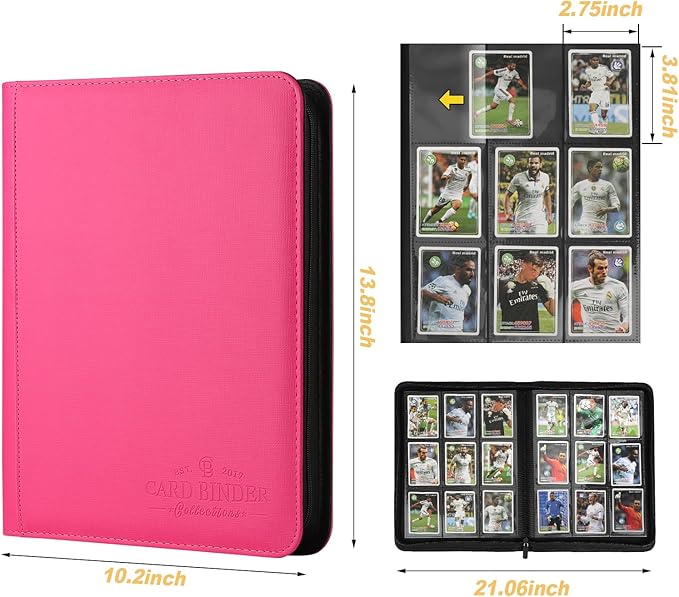 9 Pocket Card Binder, Premium Zip Trading Card Binder, 540 Double Sided Pocket - Image 2