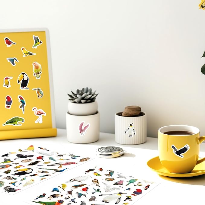 Bird Stickers 850 Count Tropical Bird Parrot Flamingo Peacock Hummingbirds - Image 5