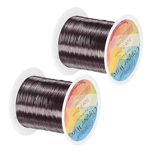 2-Rolls 0.2mm Jewelry Wire, 32 Gauge 328FT Craft Wire Copper Beading Wire by MMETERXITY